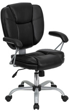 Modern Leather Office Task Chair with Arms