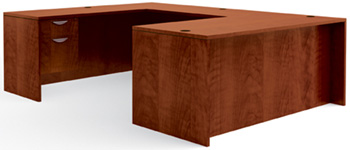 U-Shaped Executive Desk in Dark Cherry Laminate