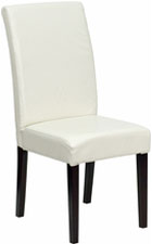 White Leather Parson's Chairs