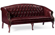 Traditional Leather Reception Couch